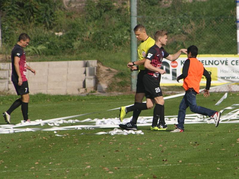 Z utkání České fotbalové ligy Kolín - Čáslav (1:2)