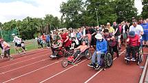 Z Her pro radost na atletickém stadionu v Kolíně.