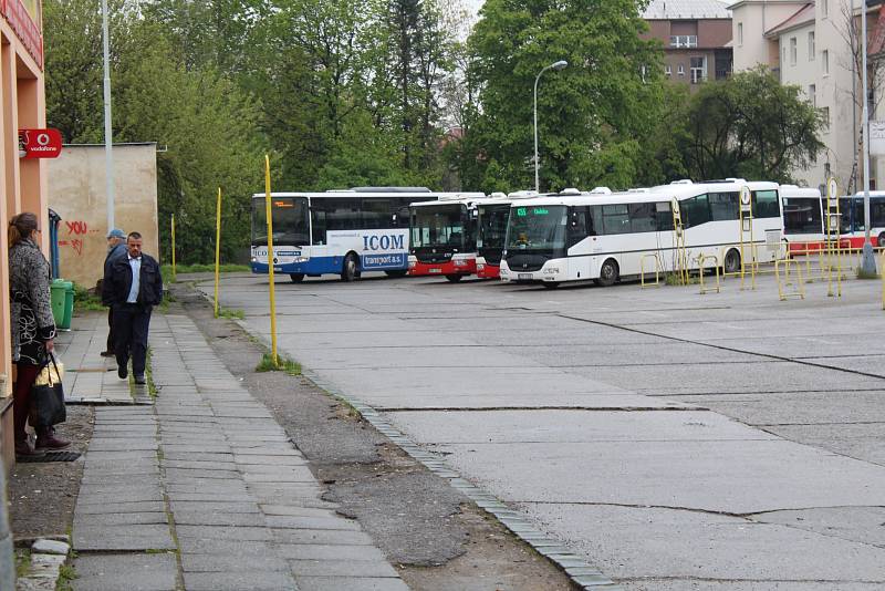 Autobusové nádraží v Kolíně před zahájením rekonstrukce