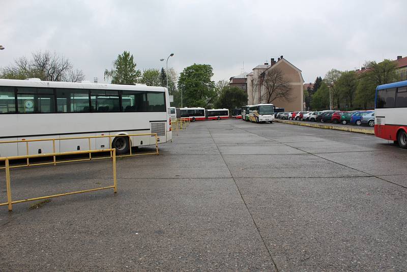 Autobusové nádraží v Kolíně před zahájením rekonstrukce