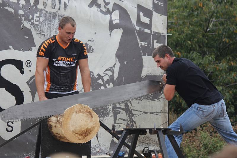 Nedělní odpoledne ve Viticích zpestřil Timbersports.