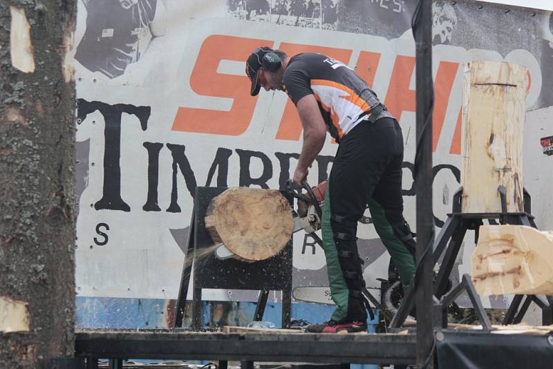 Nedělní odpoledne ve Viticích zpestřil Timbersports.