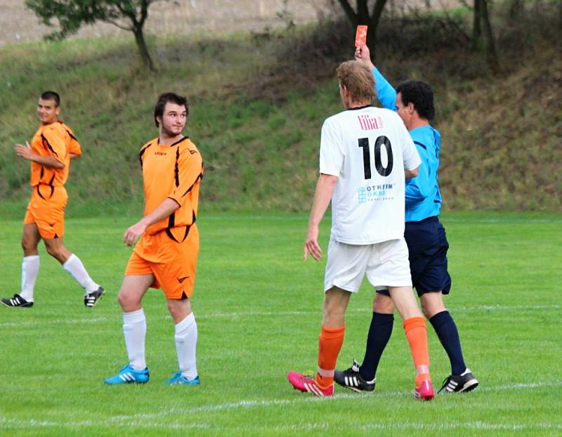 Z utkání Třebovle - Plaňany (1:3).