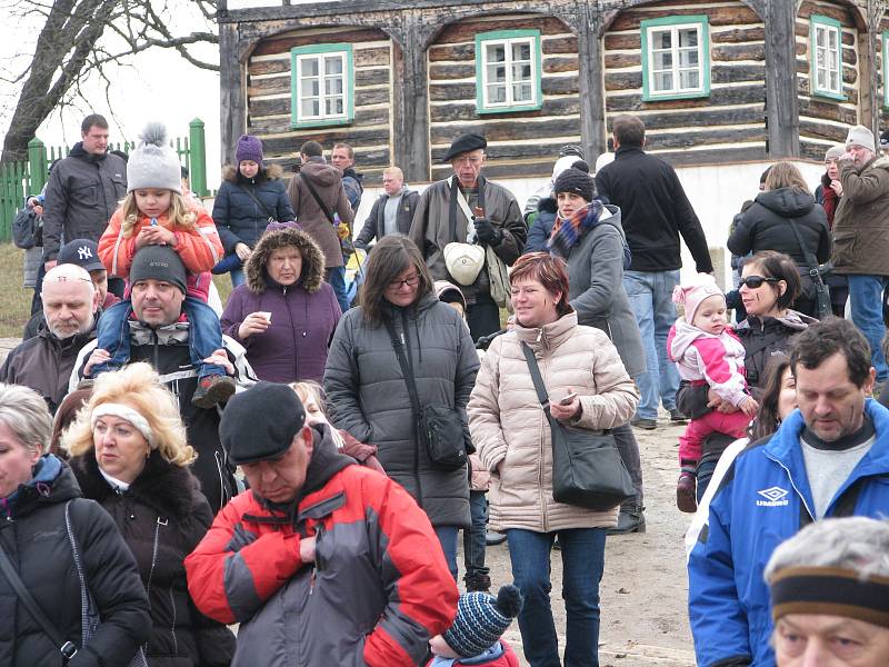 Národopisný pořad na téma lidového masopustu přilákal do skanzenu obrovské množství návštěvníků.