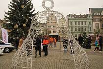 Vánoční výzdoba na Karlově náměstí v Kolíně.