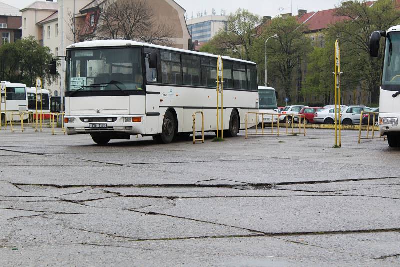 Autobusové nádraží v Kolíně před zahájením rekonstrukce