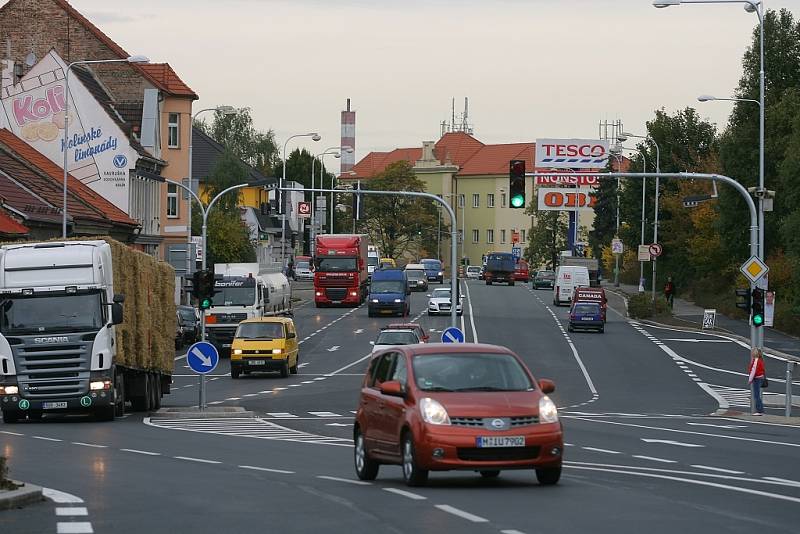 Opravená křižovatka Modrý bod