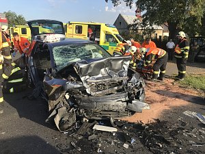 Vážná dopravní nehoda v Rostoklatech, středa 25. července 2018.