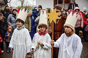 Tříkrálové zastavení ve skanzenu v Kouřimi.