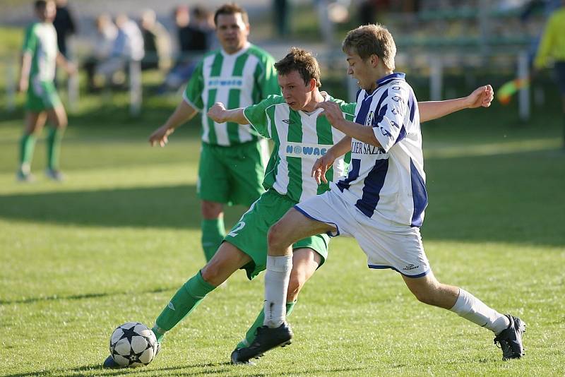 Z utkání Stříbrná Skalice - Sázava (1:1).