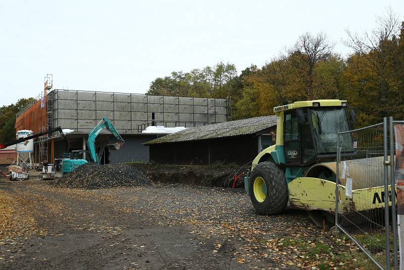 Z výstavby sportovní haly v kolínských Borkách.