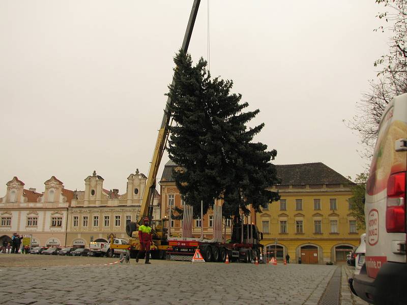 Vánoční strom přicestoval na kolínské náměstí.