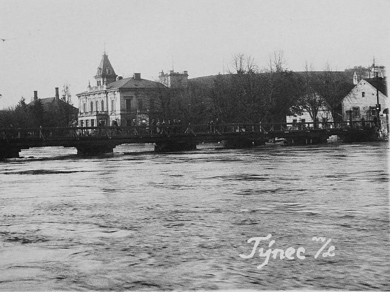 Povodeň v Týnci nad Labem v roce 1929.