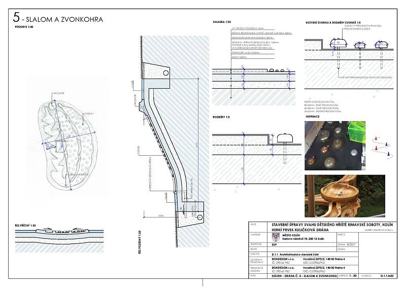 Projekt kuličkové dráhy na centrálním dětském hřišti v Kolíně.