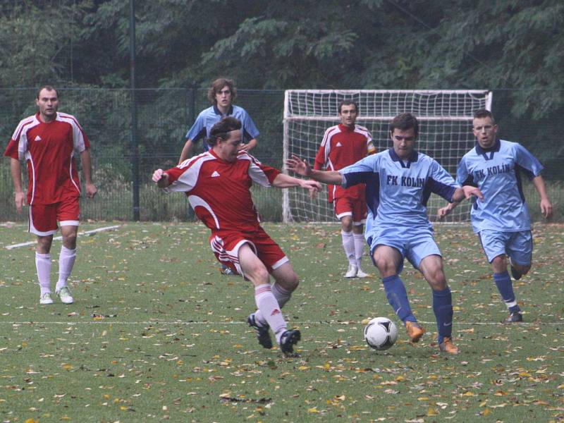 Z utkání FK Kolín B - Bečváry (1:2).