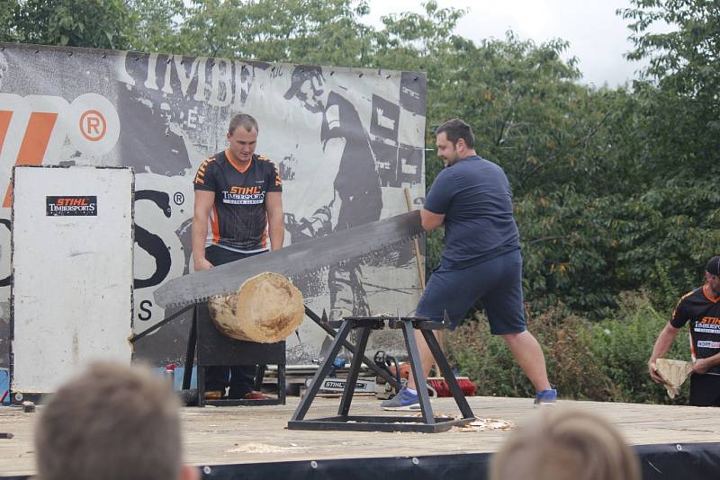 Nedělní odpoledne ve Viticích zpestřil Timbersports.