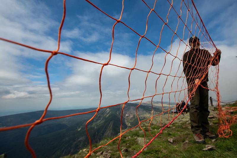 Správa KRNAP instalovala na Sněžce nové zábrany