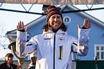 Olympijský medailista v biatlonu Michal Krčmář a Eva Samková dorazili do Vrchlabí oslavit stříbrnou a bronzovou medily.Po návratu ze zimních olympijských her v korejském Pchjongčchangu.