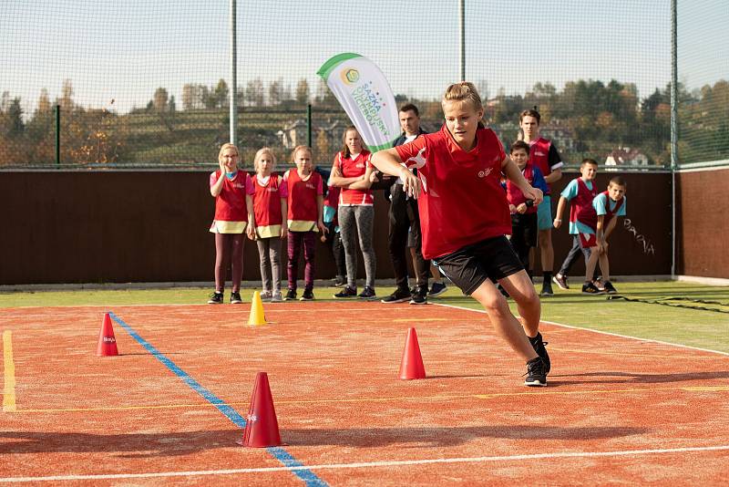 Trojnásobná mistryně světa Kateřina Kudějová v Úpici podpořila projekt Sazka Olympijský víceboj.