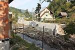 Na vodním díle v Dolních Štěpanicích, byly pozastaveny stavební práce - stav před prudkými dešti