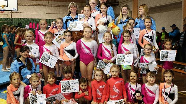 Desítku cenných kovů si trutnovské gymnastky přivezly z Jaroměře