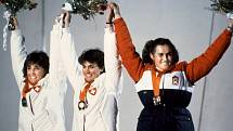 Slavný moment Olgy Charvátové. Bronz na olympijských hrách v Sarajevu 1984.