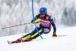 Američanka Mikaela Shiffrinová na trati slalomu Světového poháru v alpském lyžování žen ve Špindlerově Mlýně v sobotu 28. ledna 2023.