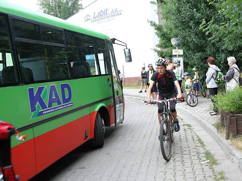 První letošní jízda krkonošských cyklobusů.