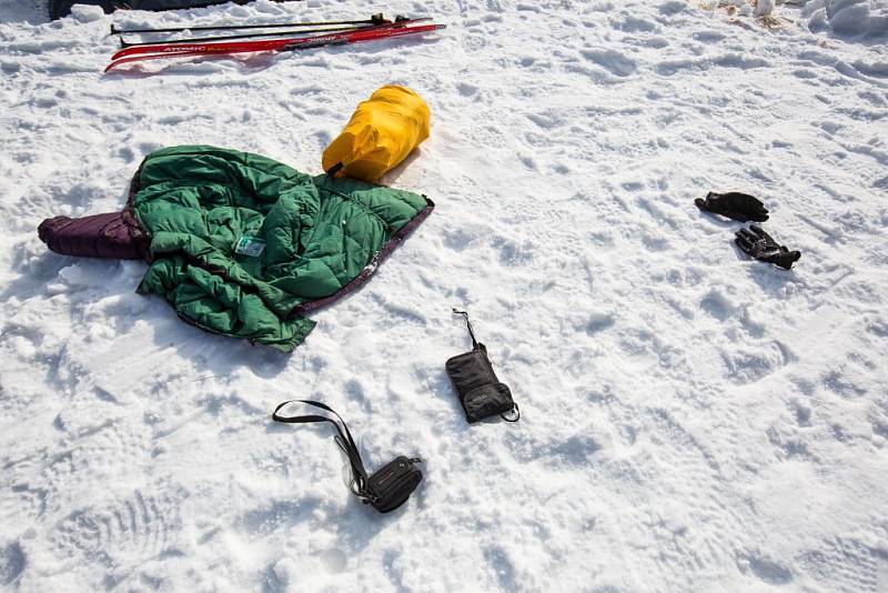 Závody psích spřežení a taženého běžkaře na hřebenech Krkonoše nazývané Ledová Jízda