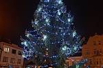 Vánoční strom ve Dvoře Králové nad Labem.