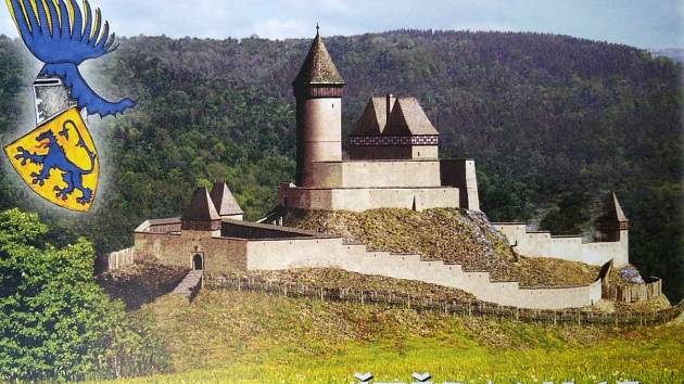 Podoba štěpanického hradu kolem roku 1400. Tři staletí na něm vládli Valdštejnové.