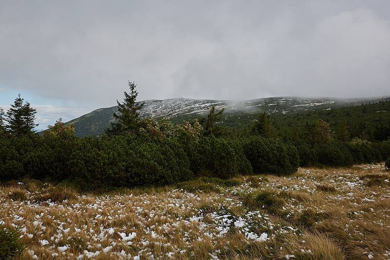 První sníh v Krkonoších napadl už v neděli 18. září 2022