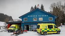Záchranáři zasahovali v pátek v Peci pod Sněžkou u zraněného lyžaře.