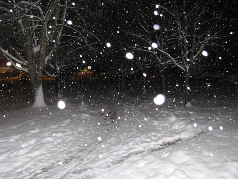Sněhová nadílka v Trutnově