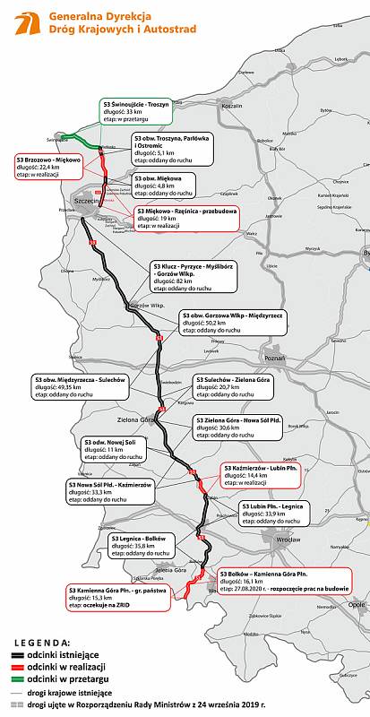 Poláci se rychle přibližují se stavbou rychlostní silnice S3 k českým hranicím.