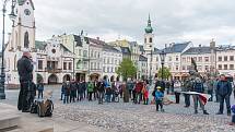 Protest proti Babišově vládě na Krakonošově náměstí v Trutnově.