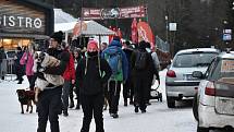 Ve Špindlerově Mlýně u dolní stanice lanovky na Medvědín bylo v sobotu hodně lidí.