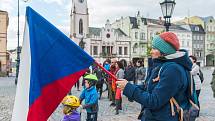 Protest proti Babišově vládě na Krakonošově náměstí v Trutnově.