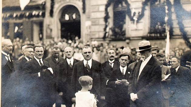 Prezident T. G. Masaryk ve Dvoře Králové nad Labem, 10. července 1926.