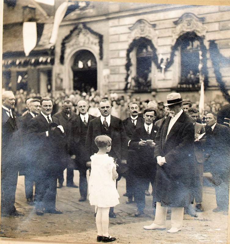 Prezident T. G. Masaryk ve Dvoře Králové nad Labem, 10. července 1926.