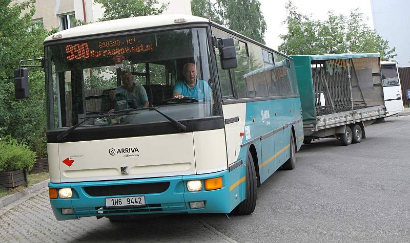 První letošní jízda krkonošských cyklobusů.