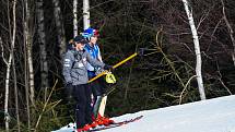 Mikaela Shiffrin a Světový pohár v lyžování ve Špindlerově Mlýně. Trénink na sjezdovce Stoh.