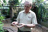 PAVEL MOUCHA, hlavní zoolog ze Zoo Dvůr Králové, vyjednává přesuny zvířat mezi zahradami. Na snímku s varanem.