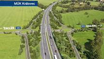 Mapka budoucí trasy dálnice D11 u Královce.