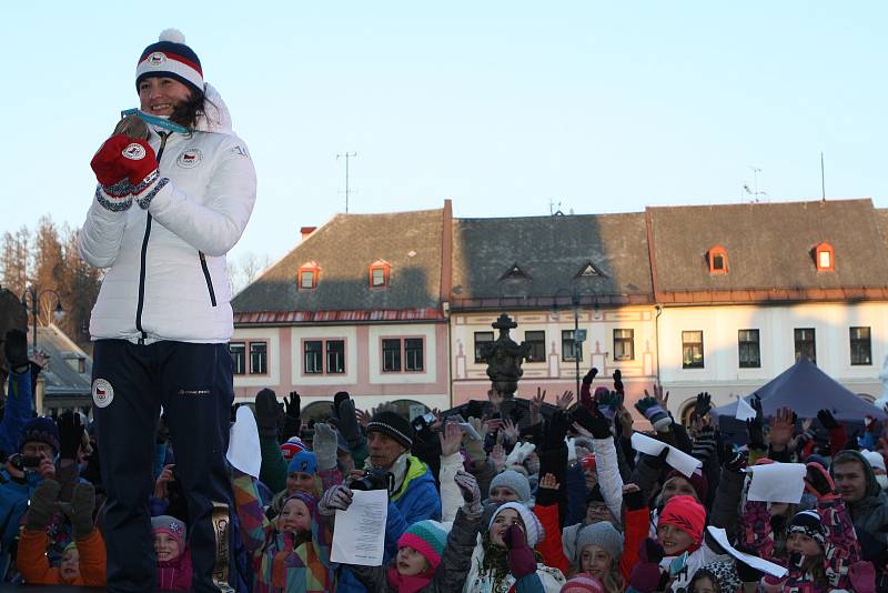 Uvítání olympioniků v Jilemnici.