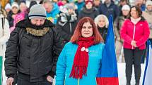 Demonstrace odpůrců protipandemických opatření v Trutnově na Krakonošově náměstí v neděli 23. ledna.