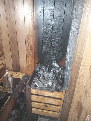Požár sauny v Peci pod Sněžkou