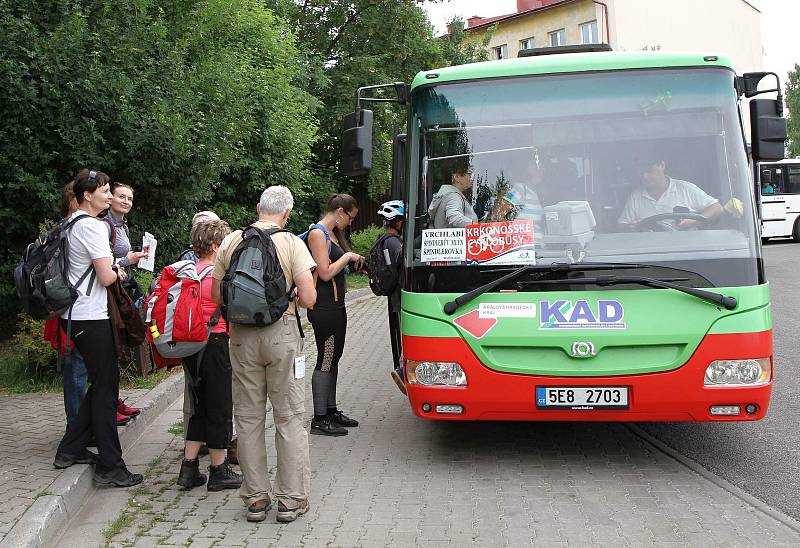 První letošní jízda krkonošských cyklobusů.