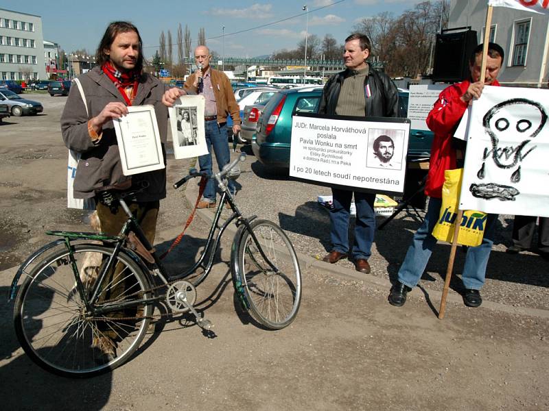 Demonstrace k dvacátému výročí smrti Pavla Wonky - Martin Věchet
