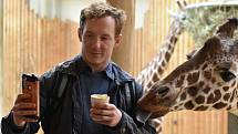 Natáčení televizního seriálu ZOO v pavilonu žiraf v Safari Parku Dvůr Králové.